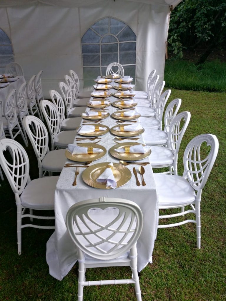 Chairs and tables for hire