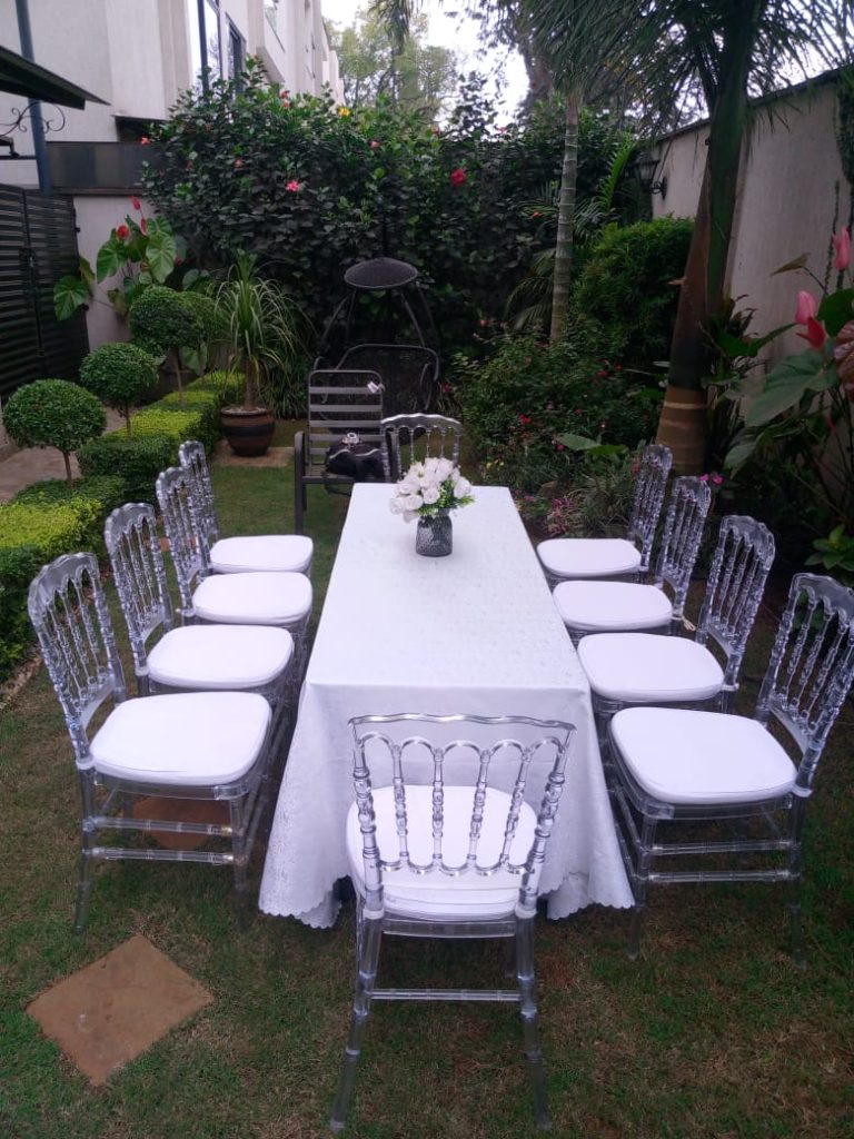 Chairs and tables for hire